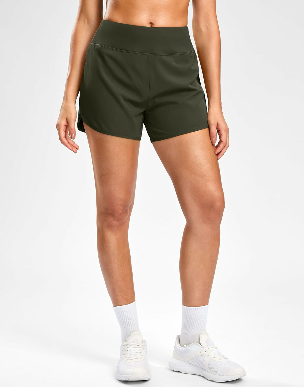 G Gradual Women's Running Shorts Mesh Liner Phone Pockets Olive Size XXS