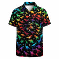 GADZILLE Mens Dinosaur Tie Dye Button Down Shirt Rainbow Size XXXL