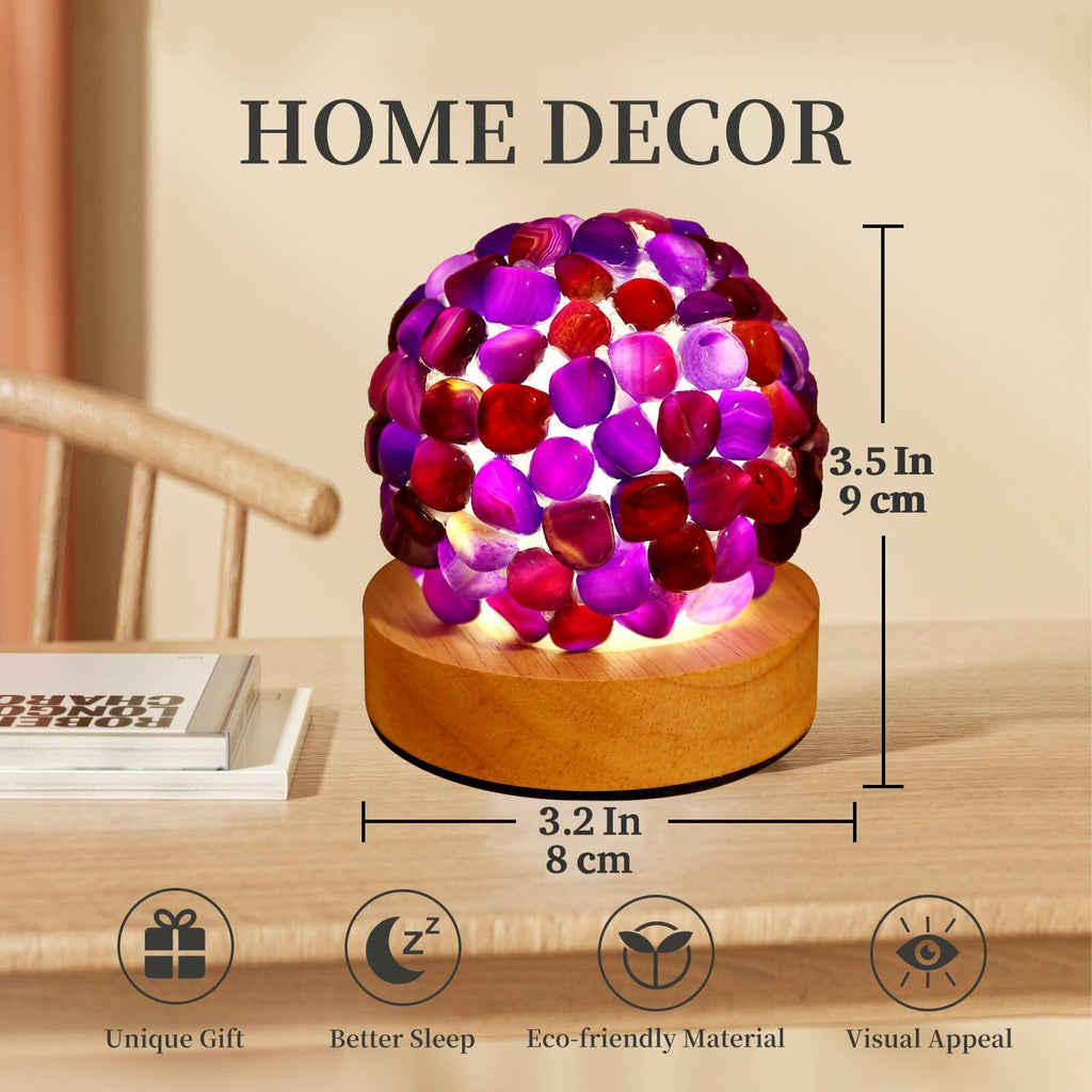 [Like New] Nizrsky Crystal Night Light Home Decor Lamp Purple Agate 0.86lb