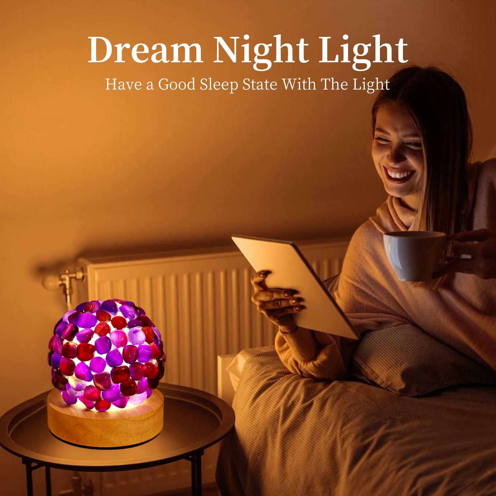 [Like New] Nizrsky Crystal Night Light Home Decor Lamp Purple Agate 0.86lb