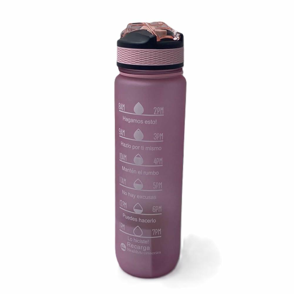 [Like New] Healthaccessories Motivational Reusable Tritan Water Bottle 32oz Blue BPA Free