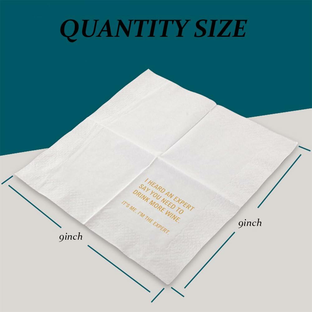 VOWFOO Funny Quotes Cocktail Napkins Birthday Bachelorette Party 100pcs