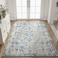 jinchan Area Rug 5x7 Vintage Floral Oriental Washable Non Slip Taupe