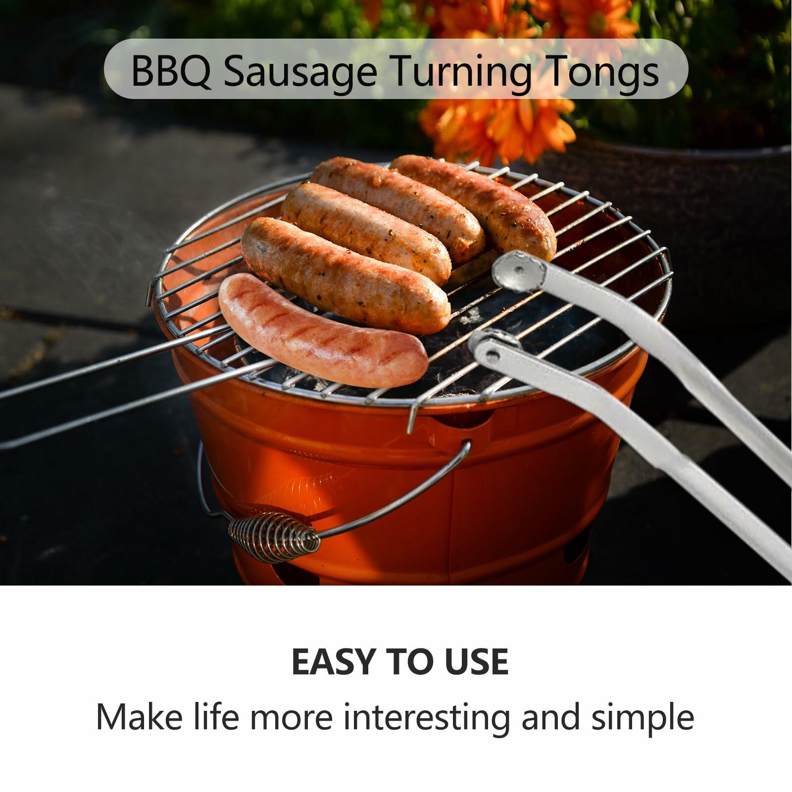 [Like New] QKFU BBQ Sa-Used Rotating Maybe, Flip Bacon Steak Meat Sausage Vegetables Tongs