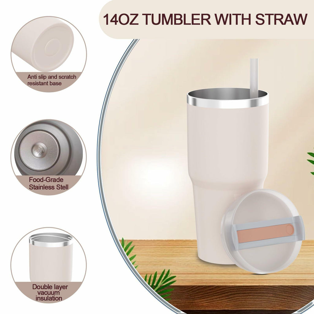 [Like New] YOUEXPERT 14 oz Tumbler with Straw, Insulated Tumblers with Lid and Straw, 14 oz