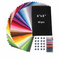 Calefow Felt Fabric Sheets Craft Kit 60PCS 6x8in Multicolor Sewing Modern