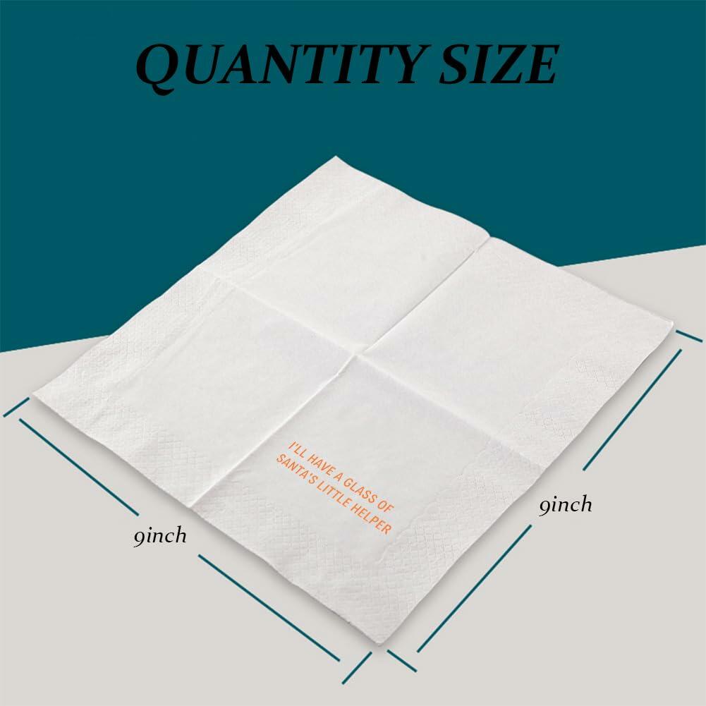 VOWFOO Christmas Cocktail Napkins Funny Quote 4.5x4.5 100pcs All The Baked Goods