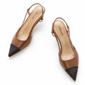 C.Paravano Women's Pointed Toe Slingback Pumps Brown Heels Size 6
