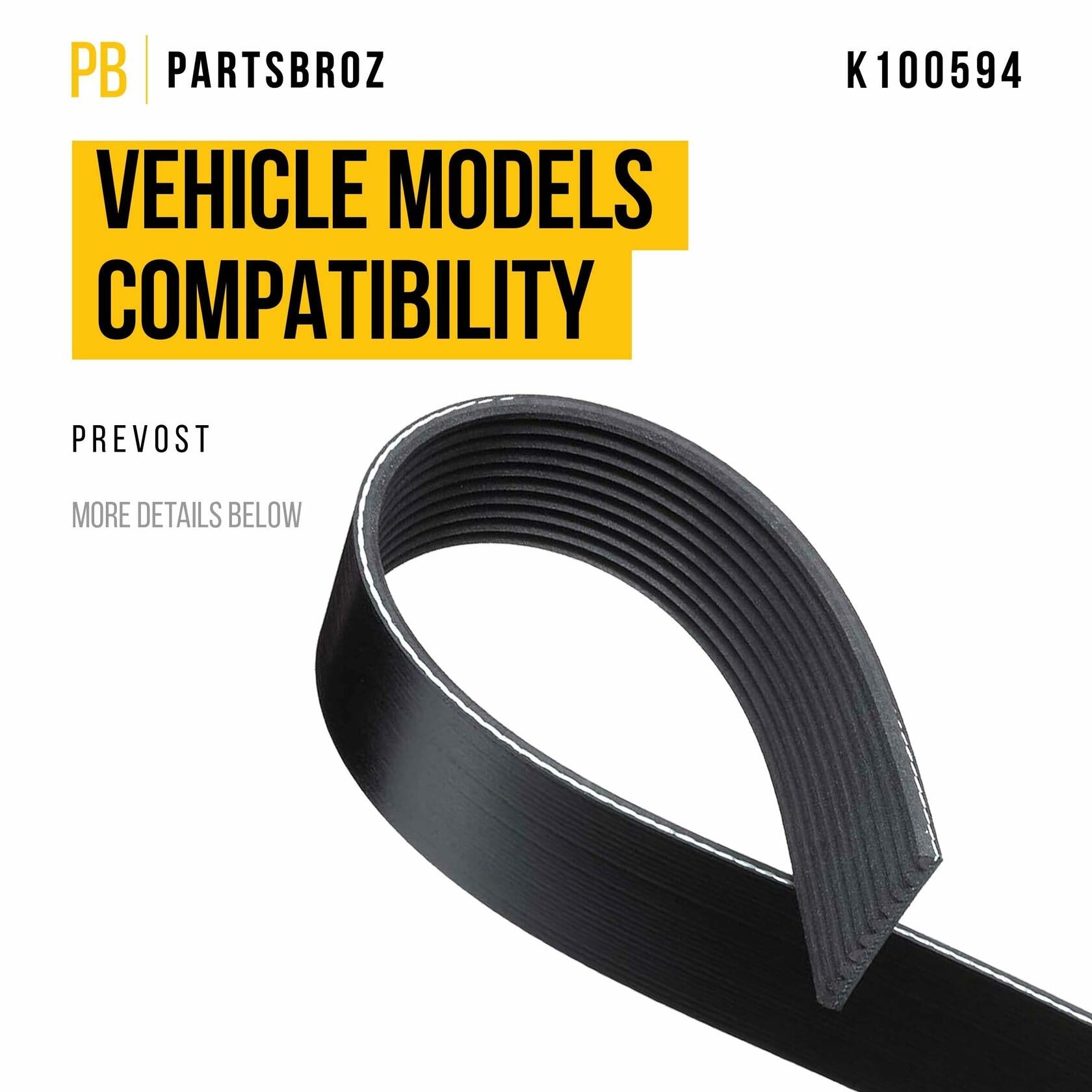 PartsBroz K060450 Micro-V Serpentine Drive Belt Compatible Gates Black