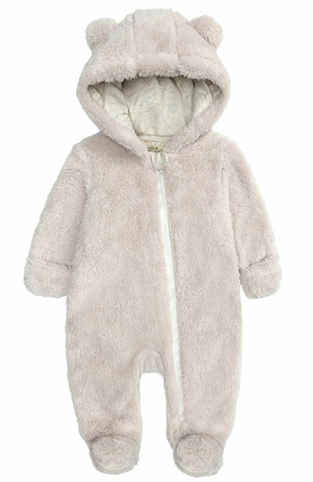 [Like New] TAOHONG Baby Hooded Fleece Jumpsuit Snowsuit Bear Ear Warm Romper Size N/A