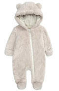 [Like New] TAOHONG Baby Hooded Fleece Jumpsuit Snowsuit Bear Ear Warm Romper Size N/A
