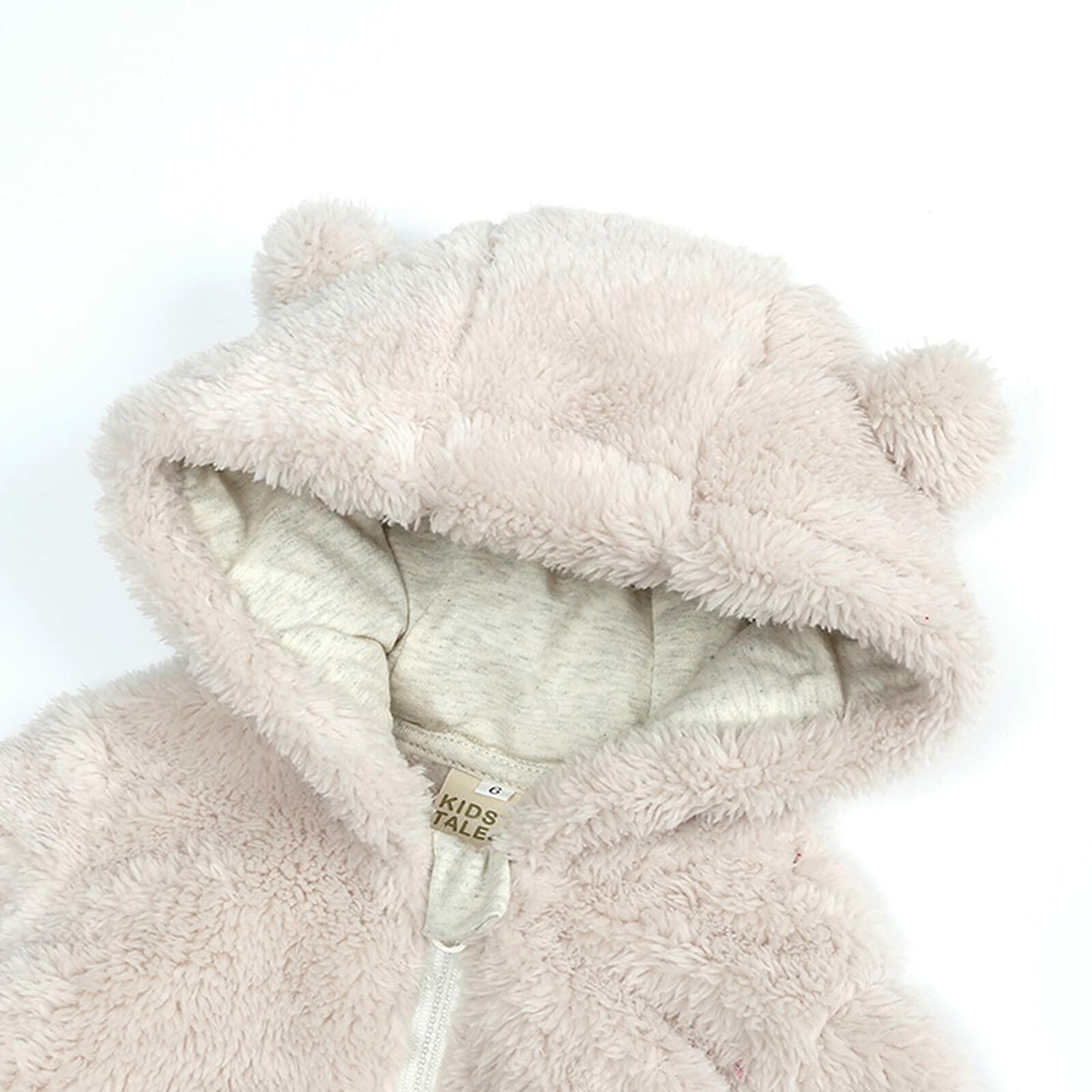 [Like New] TAOHONG Baby Hooded Fleece Jumpsuit Snowsuit Bear Ear Warm Romper Size N/A