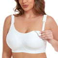 Gailife Nursing Bra Maternity Seamless Bralettes with Extenders White Size M