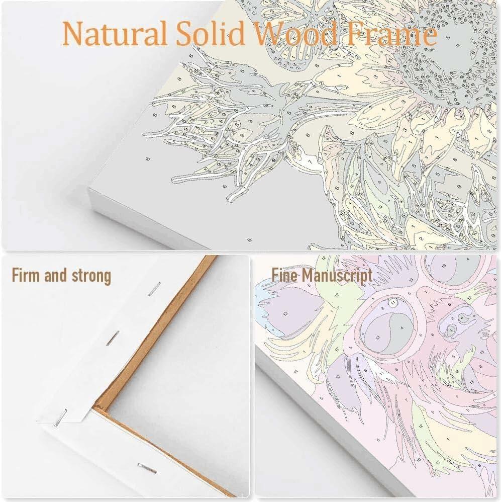 [Like New] Eiazuiks Paint by Number Kit Wild Flower 12x16 with Frame & Brushes