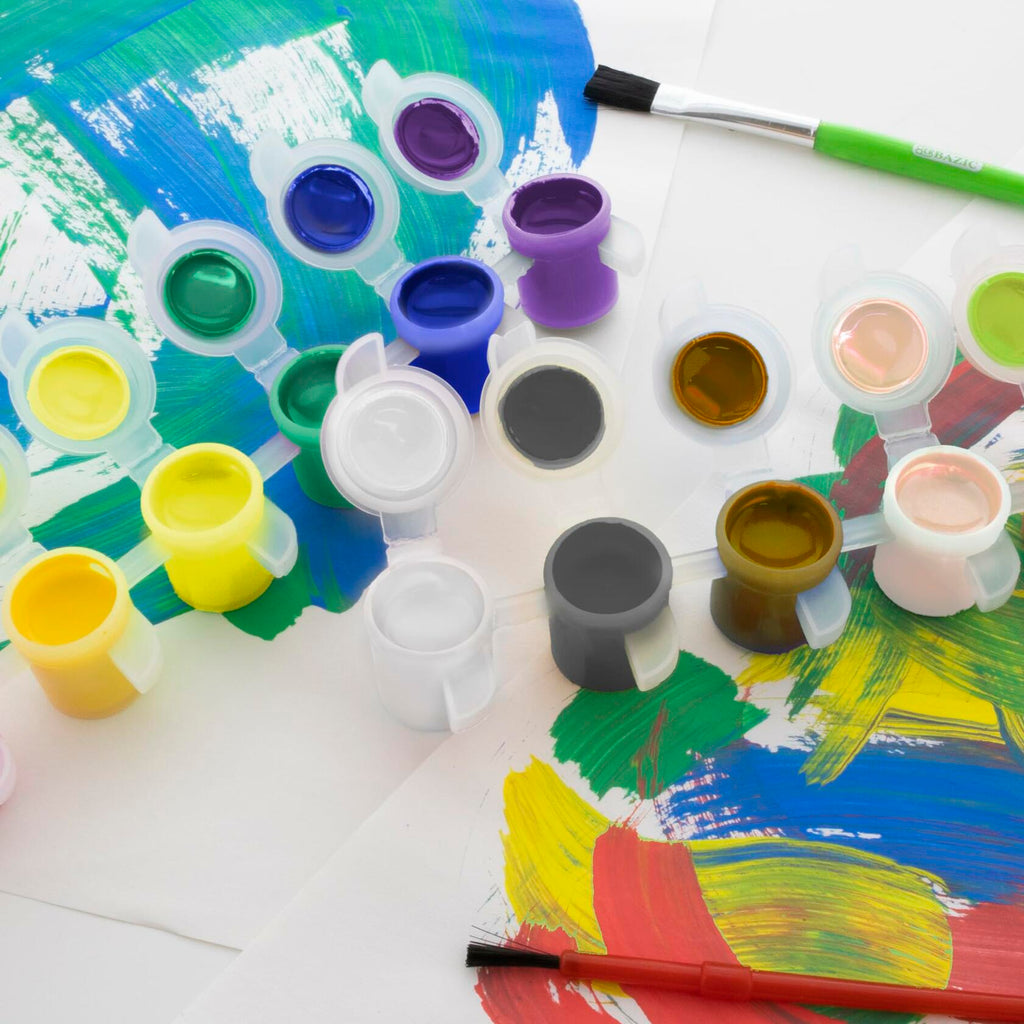 BAZIC Kids Paint Set 12 Colors 60ml Non-Toxic Vibrant Colors 1-Pack