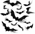 DZBJIPT 120 Pcs 3D Halloween Bats Wall Decals 4 Sizes Black Bat Decor