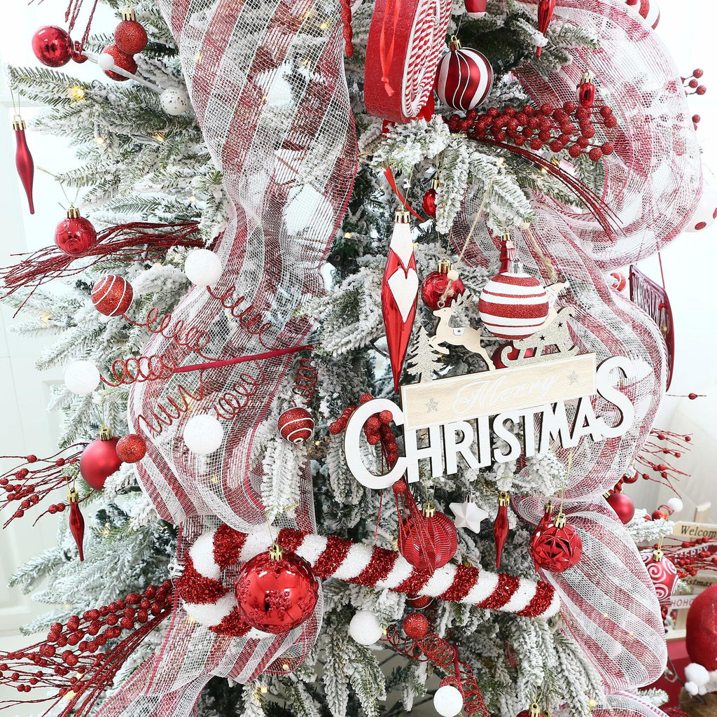 Sea Team Christmas Tree Branches Ornaments Twigs 15-Inch Champagne White 6-Pack