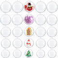 [Like New] Ranchbtn Clear Plastic Fillable Ornaments 25 Pcs 5 Sizes Transparent DIY