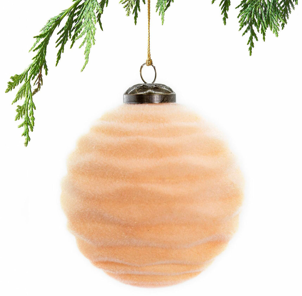 [Like New] 12PCS Velvet Christmas Ball Ornaments 3.15" Handmade Flocked Shatterproof Set
