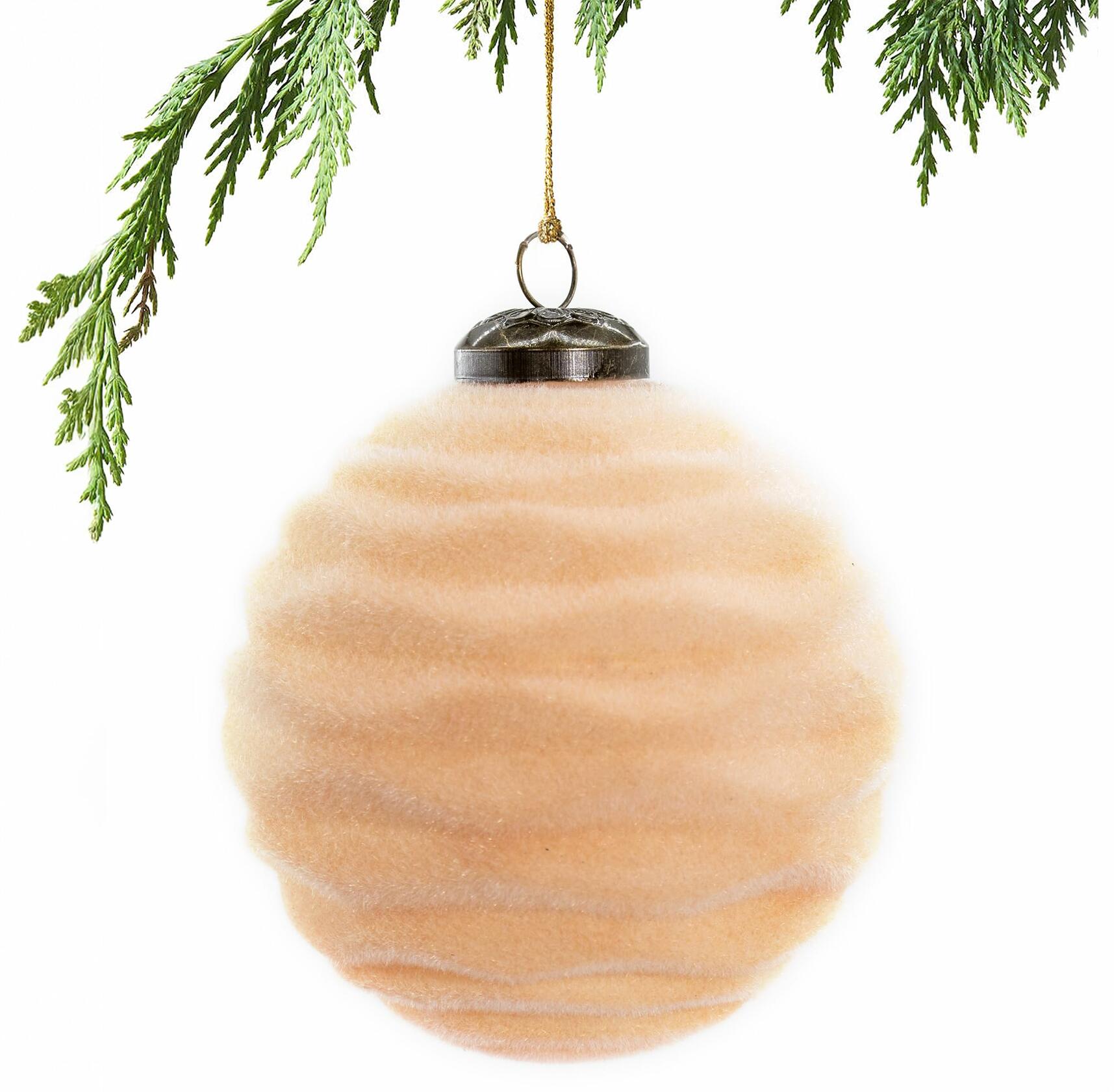 [Like New] 12PCS Velvet Christmas Ball Ornaments 3.15" Handmade Flocked Shatterproof Set