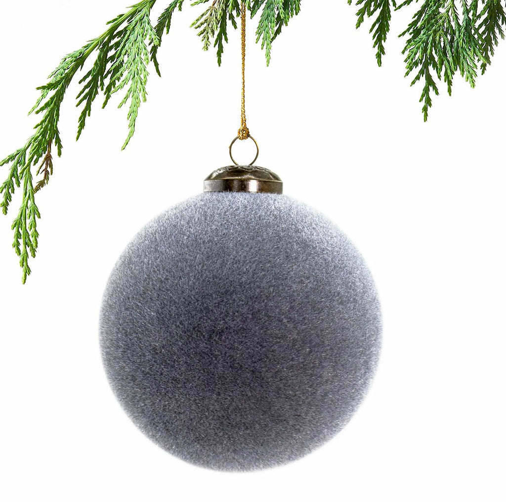 [Like New] 12PCS Velvet Christmas Ball Ornaments 3.15" Handmade Flocked Shatterproof Set