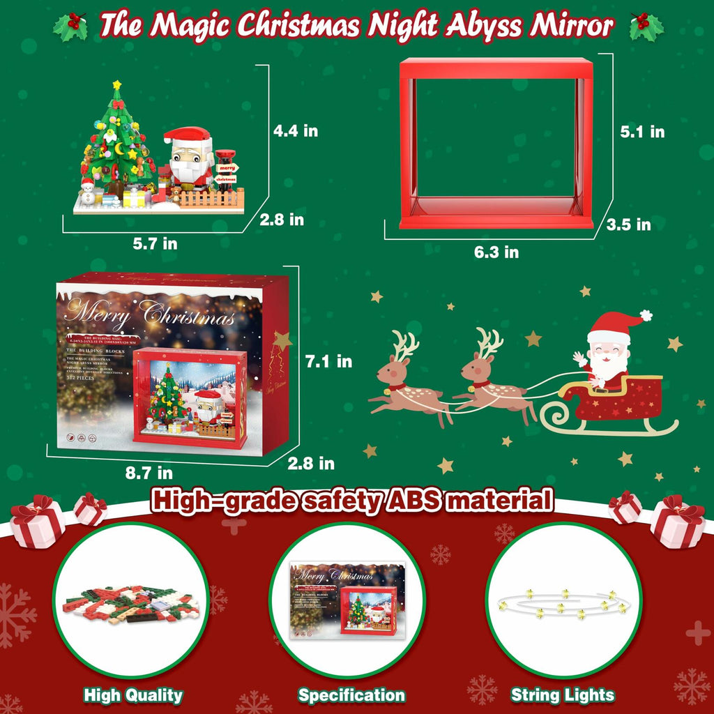 Bestbase Santa Claus Christmas Tree Building Blocks Kit 512pc LED Light