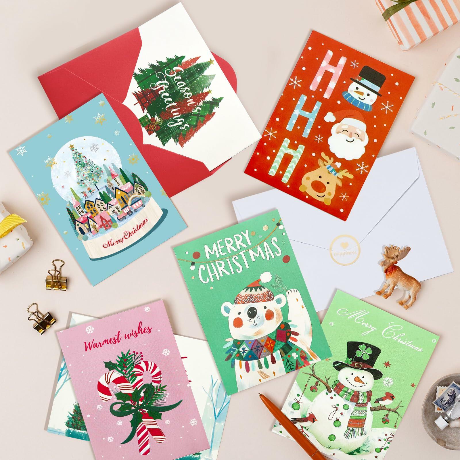 [Like New] STYPOP Christmas Cards 24-Pack 4x6 Assorted Designs with Envelopes