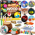 [Like_new] Klever Kits Wooden Painting Craft Kit Glow in Dark Wood Slices Kids Ages 6-12