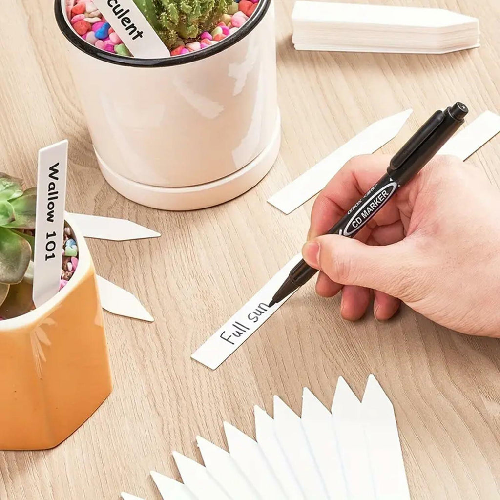 [Like_new] meumtuu 200 PCS White Plastic Plant Labels Garden Markers PVC PVCPL-200W