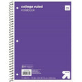 up&up™ College Ruled 1 Subject Spiral Notebook Purple 70 Pages 3 Hole Punched