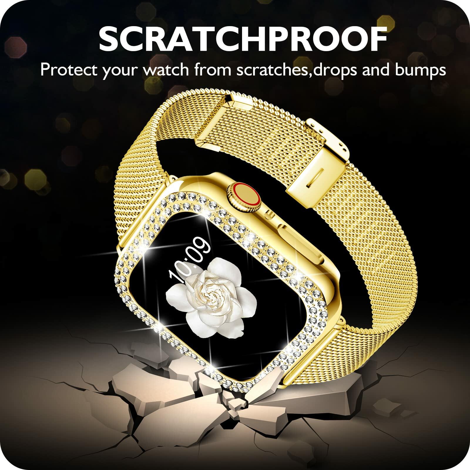 DABAOZA Apple Watch Band Crystal Rhinestone Case Mesh Strap 38mm Starlight