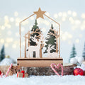 MYISUB Christmas Reindeer LED Wooden Ornaments Small 6.7x3.5x2.36 Inches