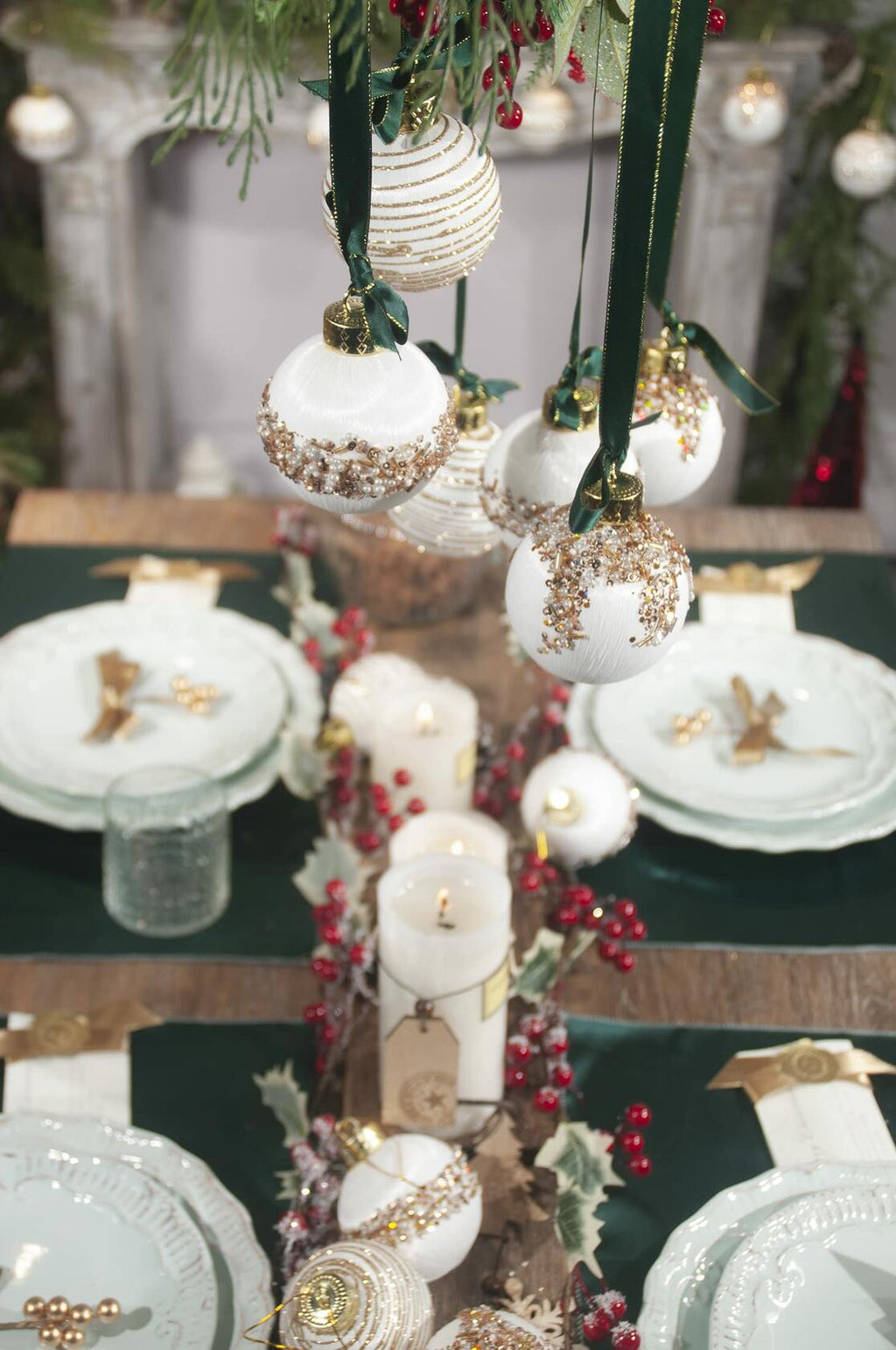Satin Christmas Balls Ornaments 12Pcs 3.15" White Silk Hanging Decor
