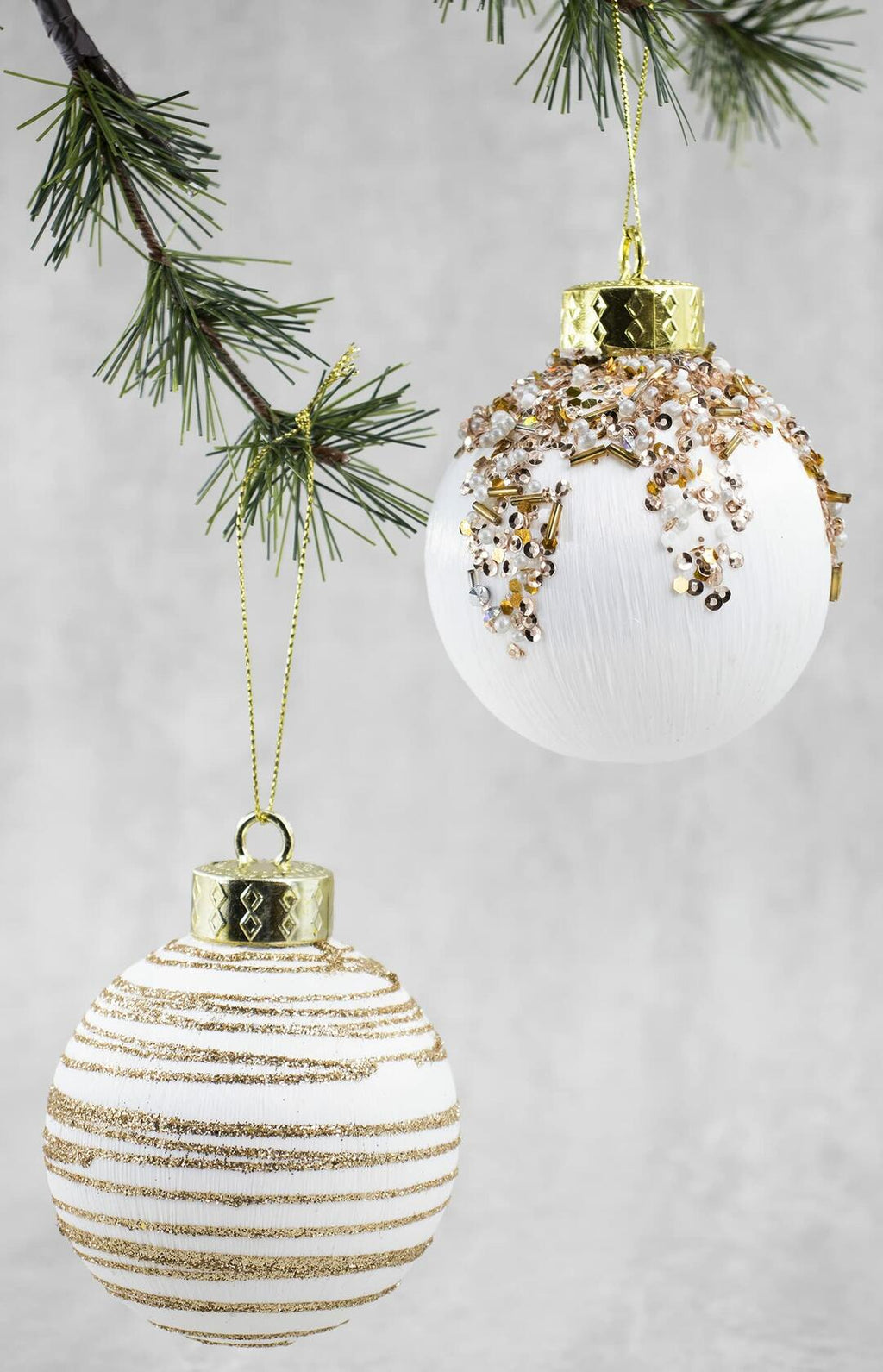 Satin Christmas Balls Ornaments 12Pcs 3.15" White Silk Hanging Decor