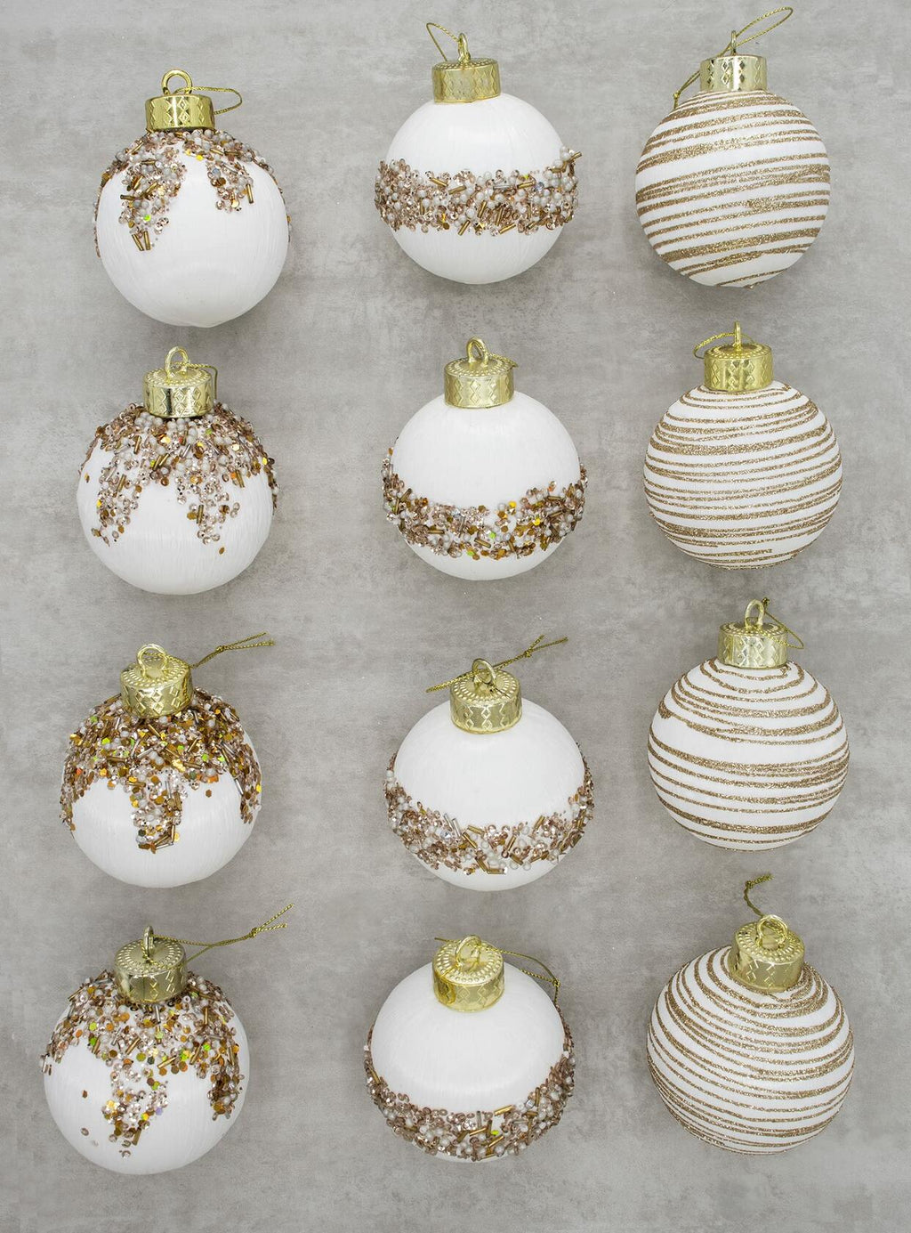 Satin Christmas Balls Ornaments 12Pcs 3.15" White Silk Hanging Decor