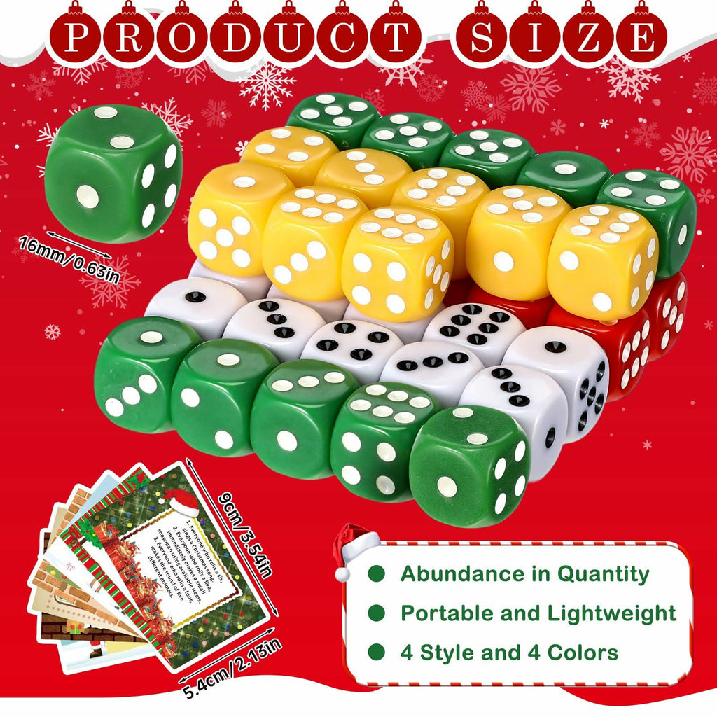 Shappy Christmas Party Dice Game Set 4 Sets 4 Colored Dice Storage Box 4 Players