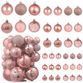 YiYunFloral Christmas Ball Ornaments 36pcs 6 Styles 3 Sizes Rose Gold