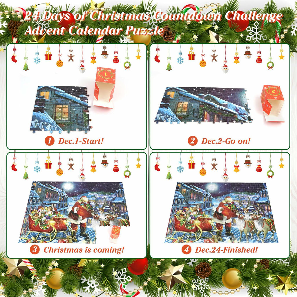 DBPBToU 1000pcs Christmas Caribou Jigsaw Puzzle Unique Pieces for Adults