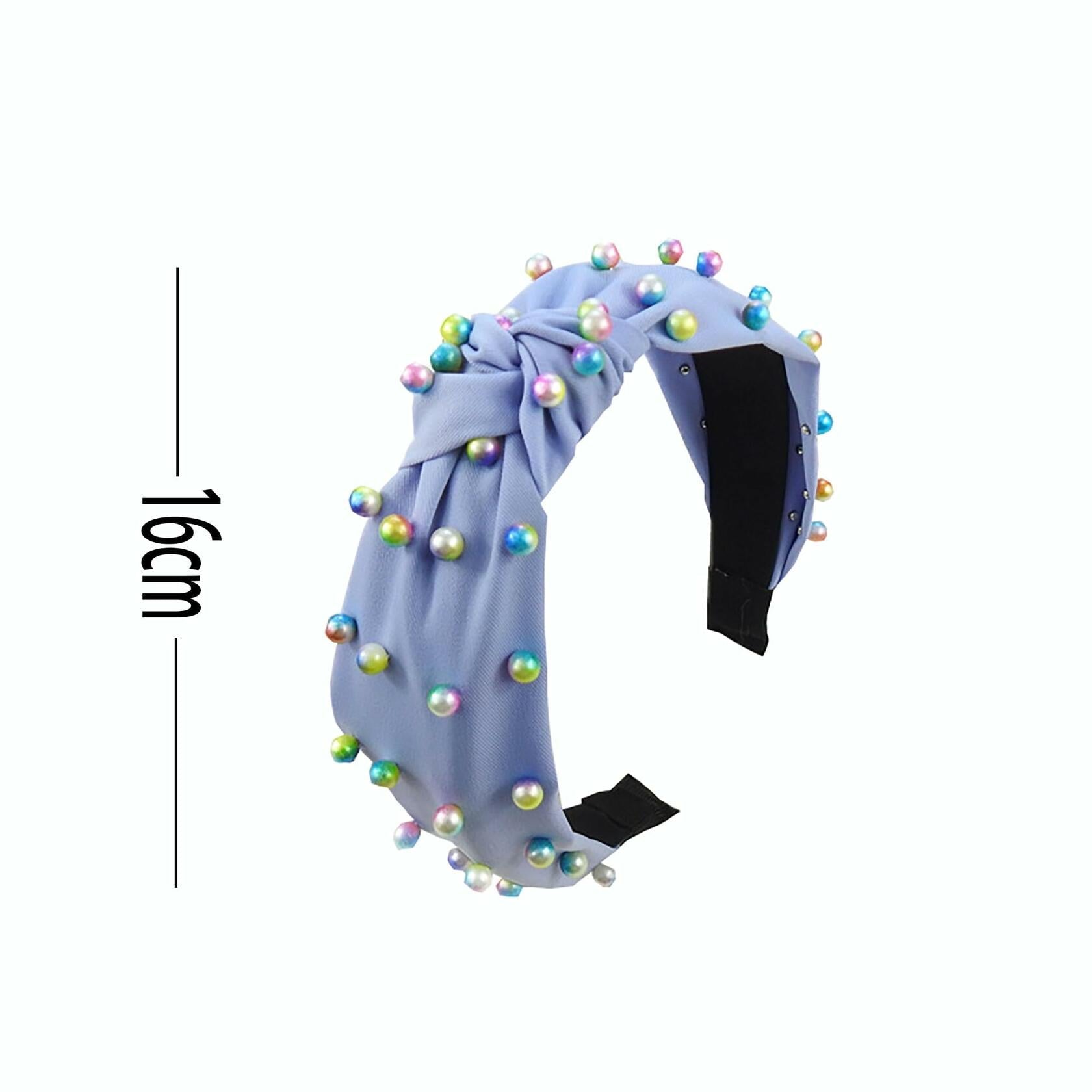 SMYAXUNW Colorful Pearl Knotted Hairband Turban Hair Accessories for Women