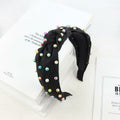 SMYAXUNW Colorful Pearl Knotted Hairband Turban Hair Accessories for Women
