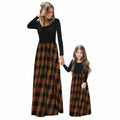 PopReal Mommy and Me MaxiDress Brown Plaid Long Sleeve with Pockets Size 18-24M