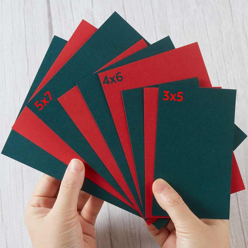 100 Sheets Christmas Cardstock Paper 250 GSM 4x6in Green Red