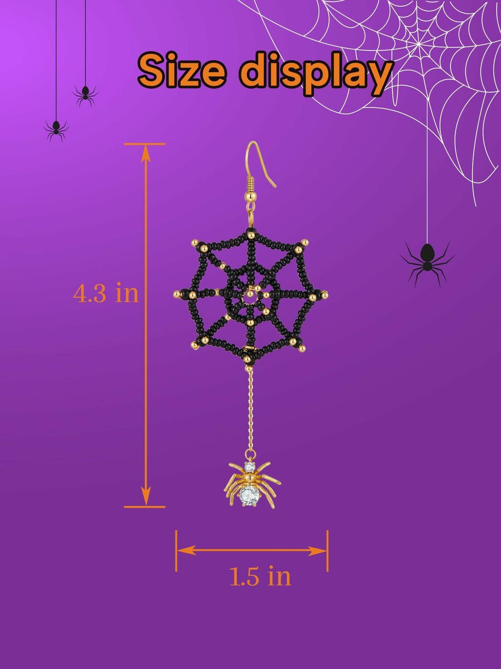 DoDoBeads Halloween Earring Making Kit Spider CZ Pendant Gold Beads