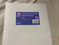 up&up 2 Pocket Plastic Folder with Prongs White Polypropylene