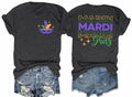 Mardi Gras Shirts Women Short Sleeve Casual T-Shirt Mask Carnival Size XL