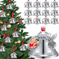 Syhood 16pcs Christmas Sublimation Bell Ornaments Red Metal Angel Frame