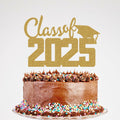 Class of 2025 Cake Topper Graduation Party Supplies Gold Glitter