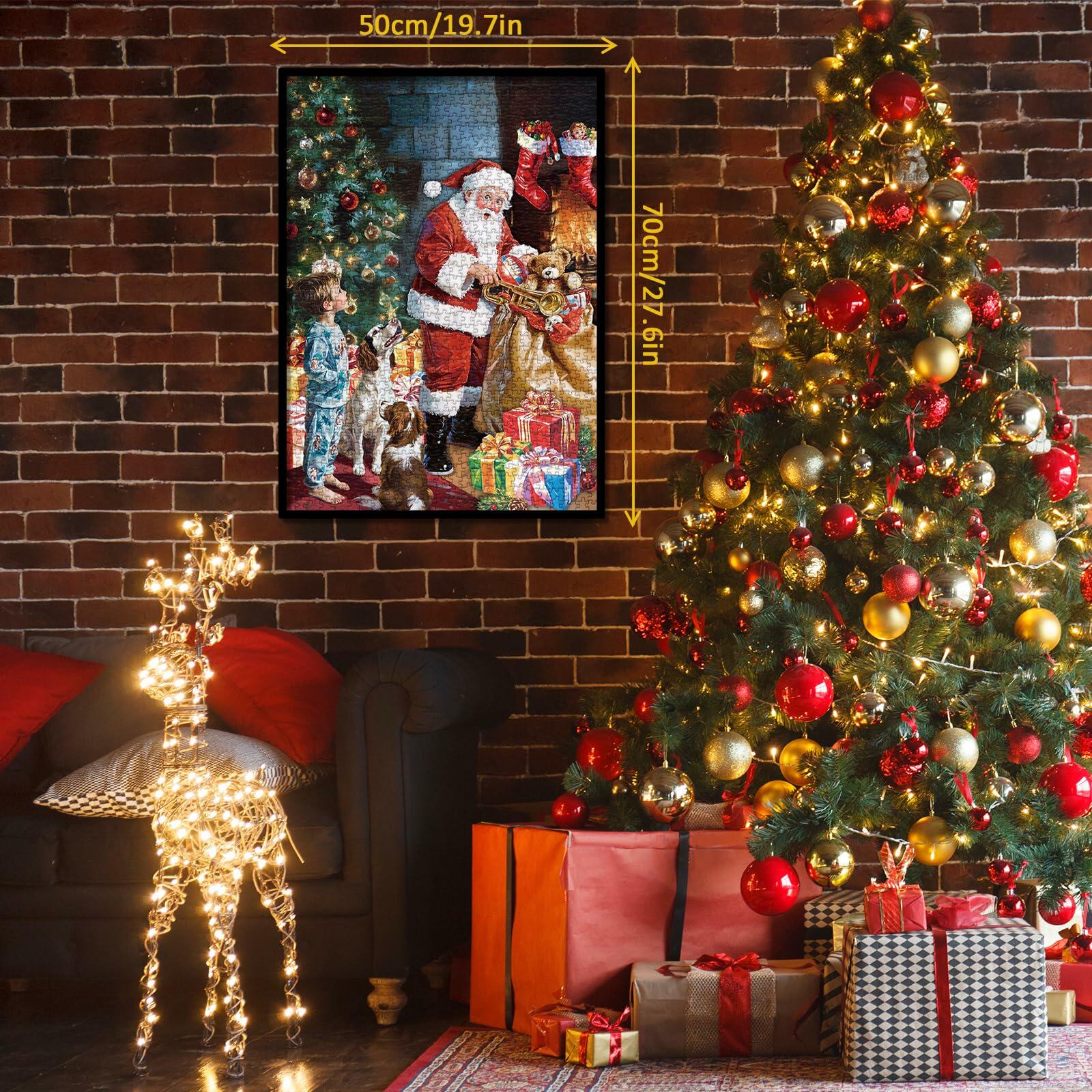 Christmas Eve Secret Painting 1000pc Adult Jigsaw Puzzle Winter Art Santa