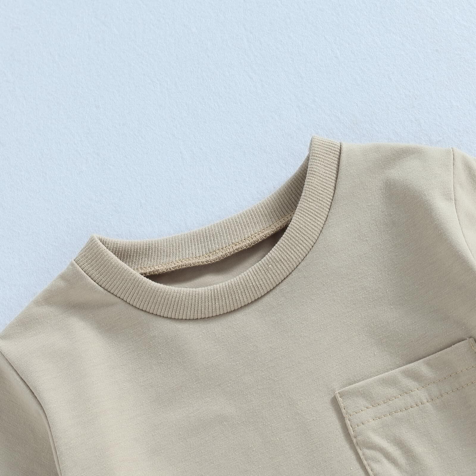 Baby Bubble Romper Solid Color Short Sleeve Bodysuit Khaki Size 0-3M
