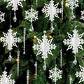 24 Pcs Snowflake Drop Ornaments Clear Decorative Hanging for Christmas Tree